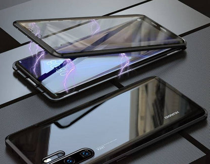 Coque Antichoc magnetique en verre trempé 9H très haute protection Pour Huawei