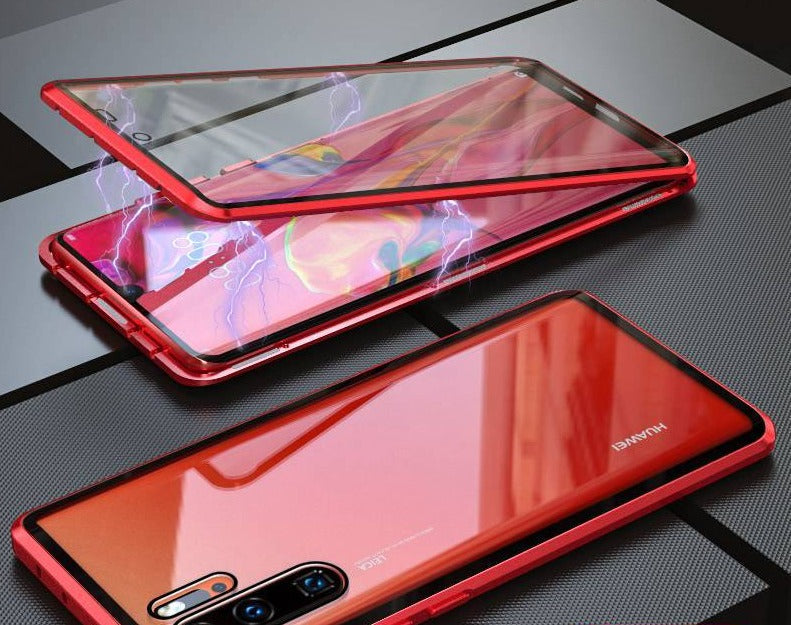 Coque Antichoc magnetique en verre trempé 9H très haute protection Pour Huawei