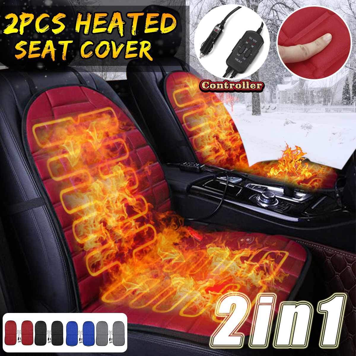 2en1 Coussin De Siège De Voiture Chauffant 12V Housses de siège auto 