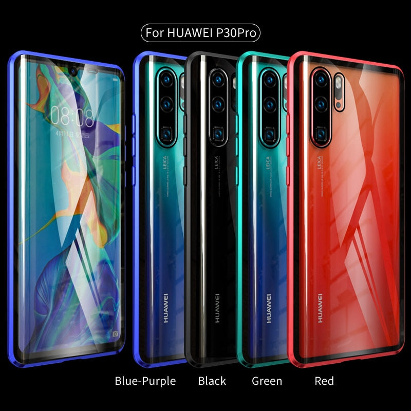 Coque Antichoc magnetique en verre trempé 9H très haute protection Pour Huawei