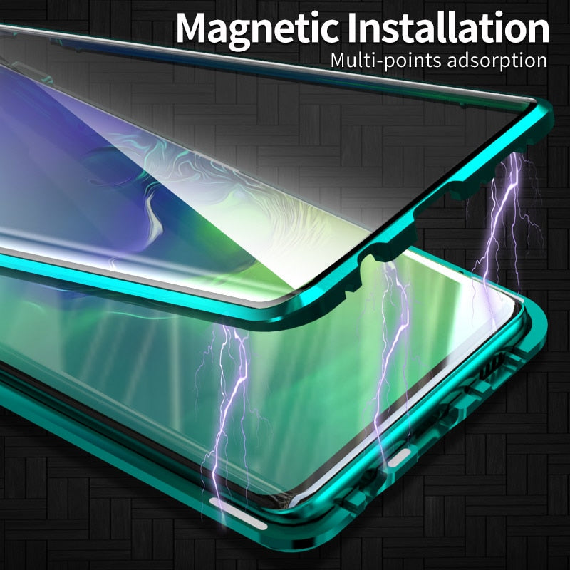 Coque Antichoc Mgnétique en verre trempé 9H très haute protection Pour Samsung