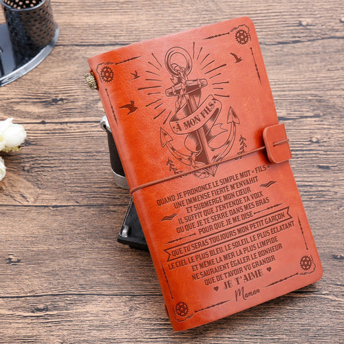 À Mon Fils - Maman - Le bonheur - cadeau personalisé - Journal Vintage Agenda 