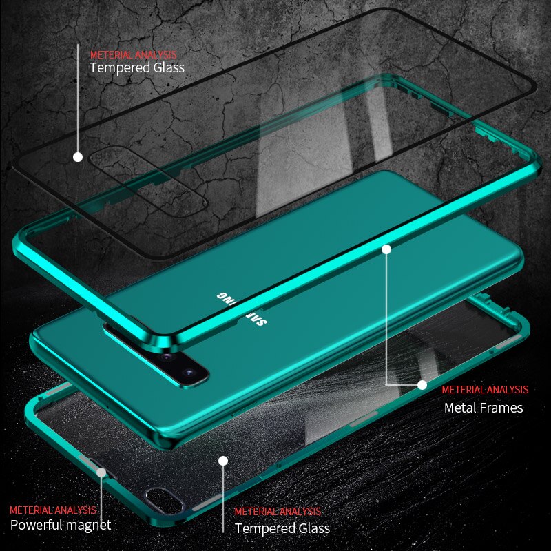 Coque Antichoc Mgnétique en verre trempé 9H très haute protection Pour Samsung