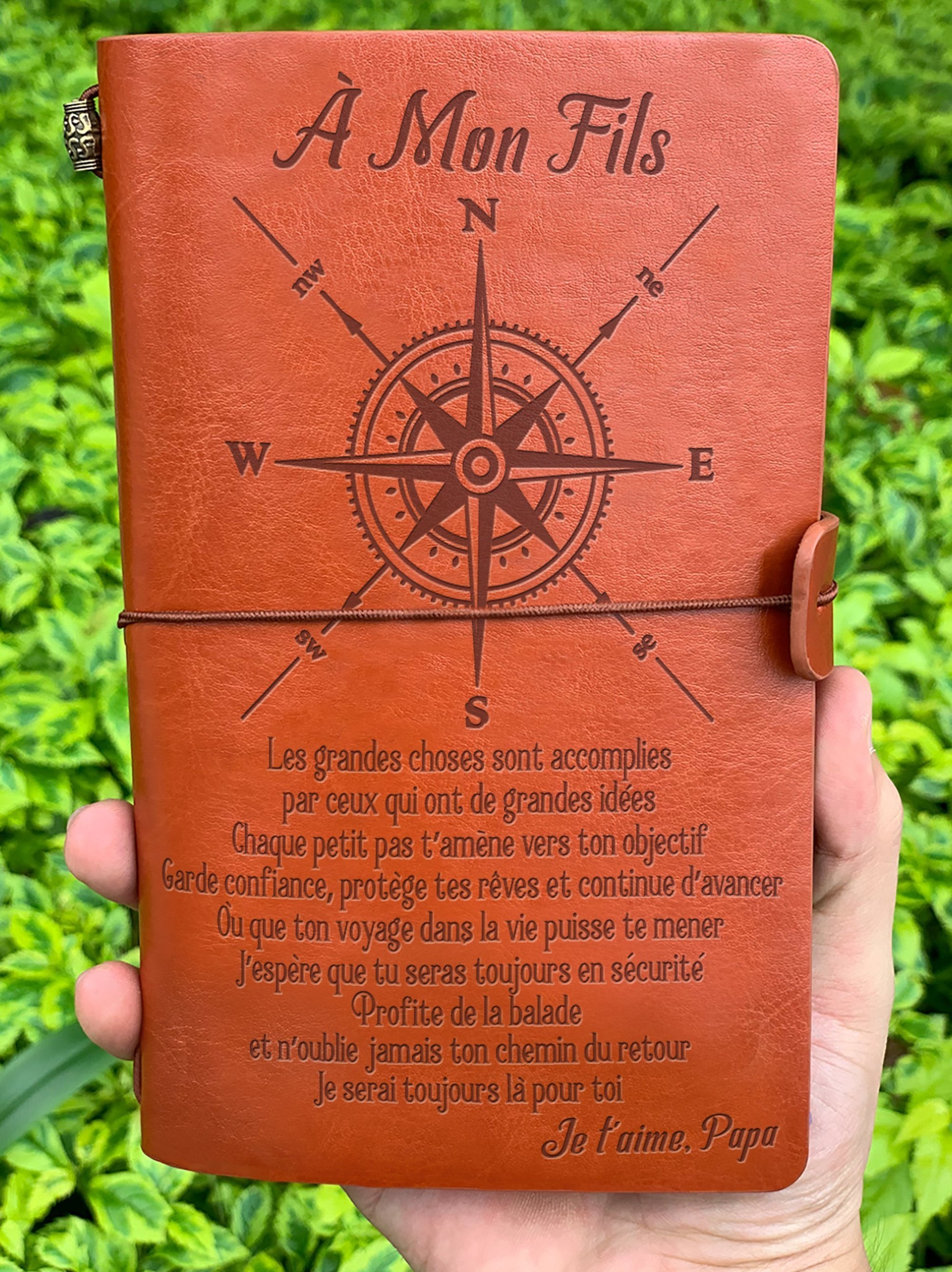 À Mon fils- Protège tes rêves - cadeau personalisé - Journal Vintage Agenda 