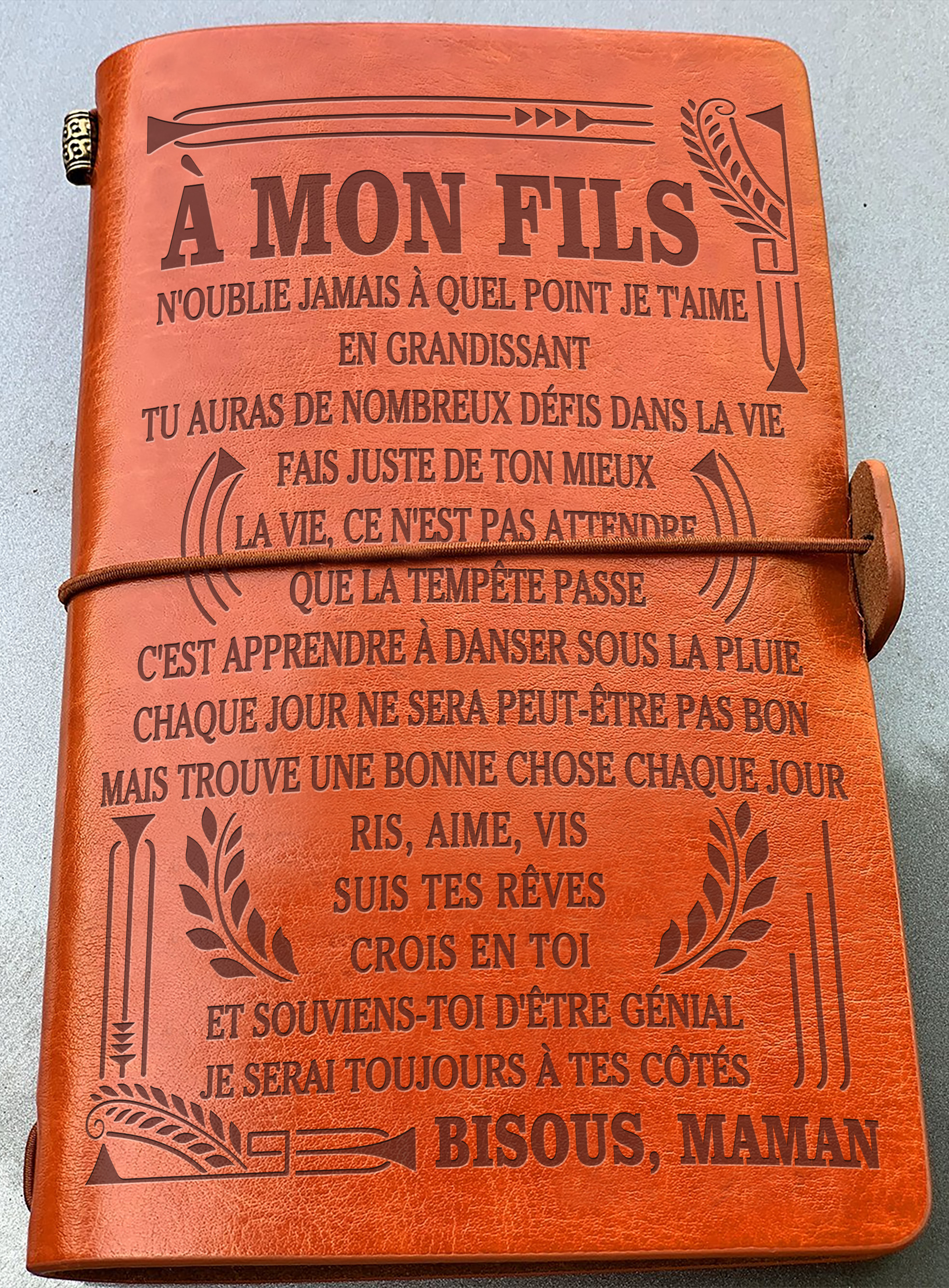 À Mon Fils - Maman - N’oublie Jamais que je t'aime- cadeau personalisé - Journal Vintage Agenda 