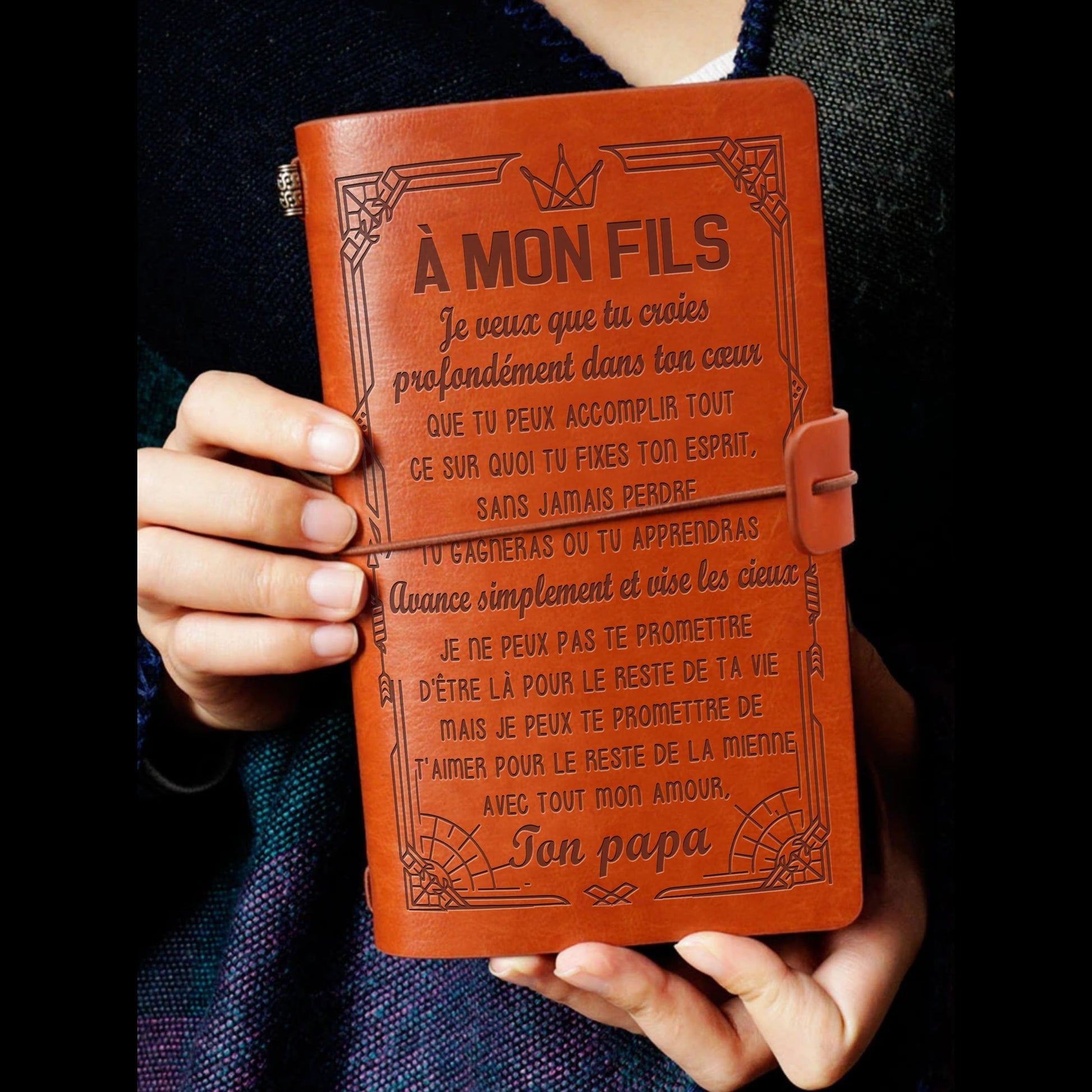 À Mon Fils - Papa - Ne perd jamais - cadeau personalisé - Journal Vintage Agenda 