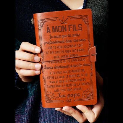 À Mon Fils - Papa - Ne perd jamais - cadeau personalisé - Journal Vintage Agenda 
