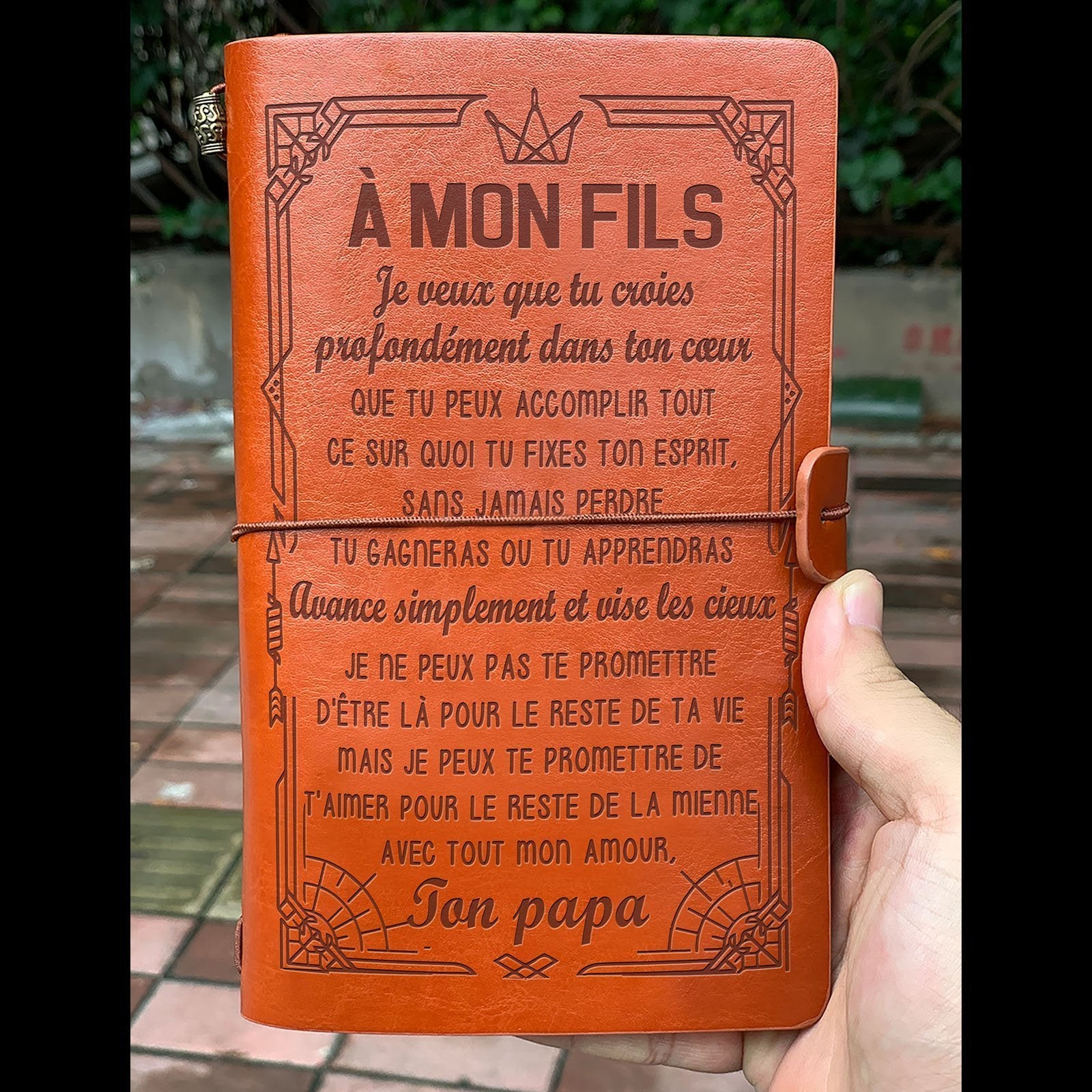 À Mon Fils - Papa - Ne perd jamais - cadeau personalisé - Journal Vintage Agenda 