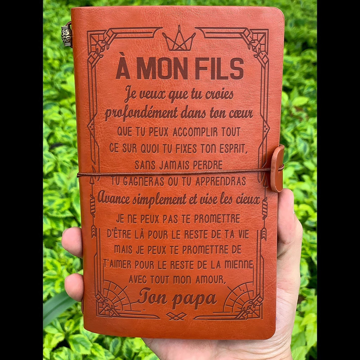 À Mon Fils - Papa - Ne perd jamais - cadeau personalisé - Journal Vintage Agenda 