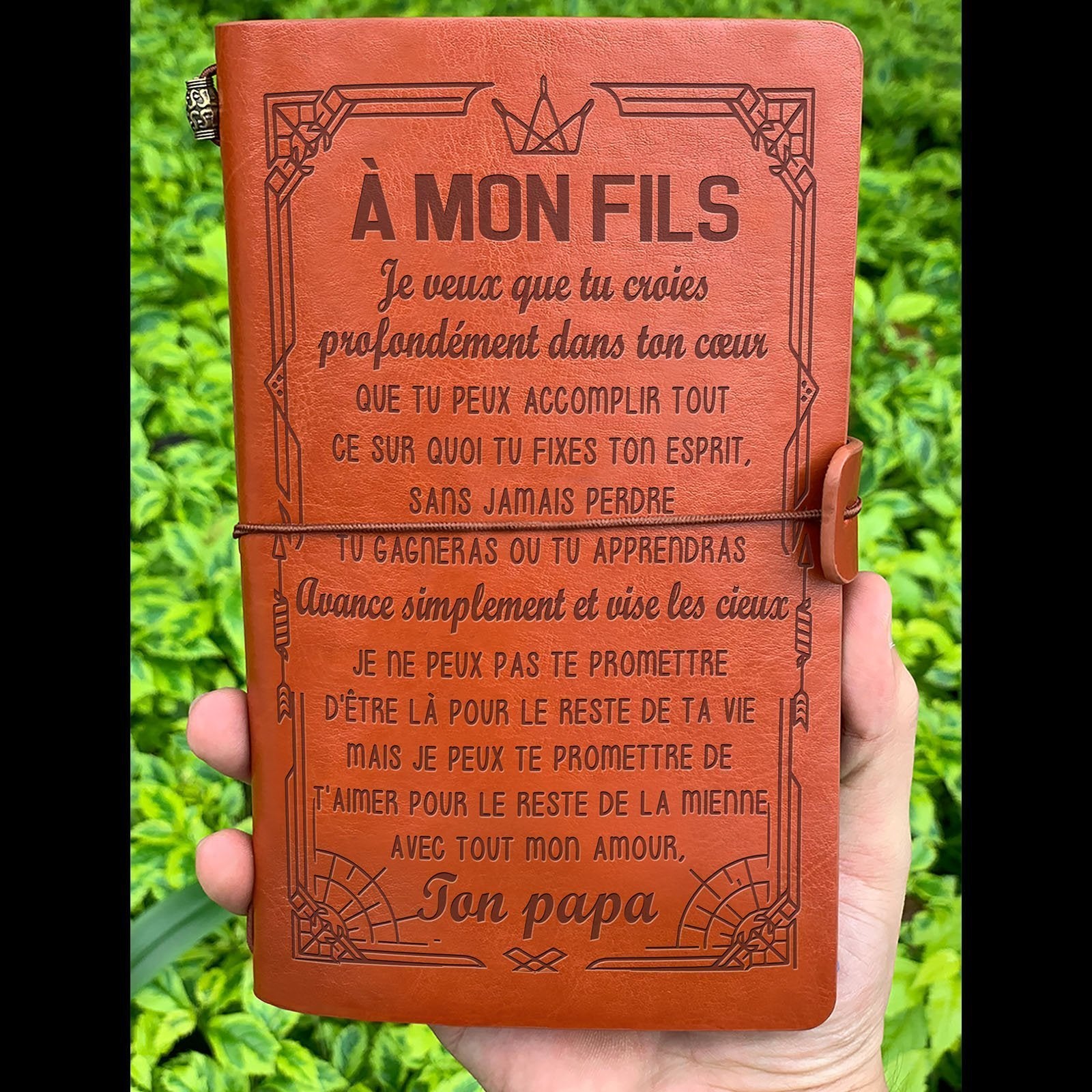 À Mon Fils - Papa - Ne perd jamais - cadeau personalisé - Journal Vintage Agenda 