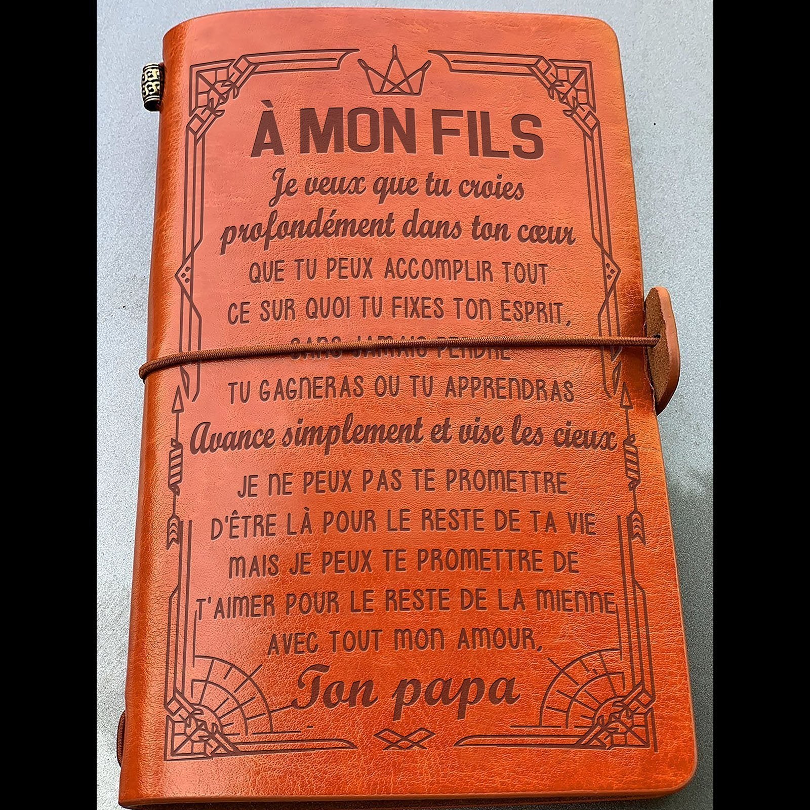 À Mon Fils - Papa - Ne perd jamais - cadeau personalisé - Journal Vintage Agenda 