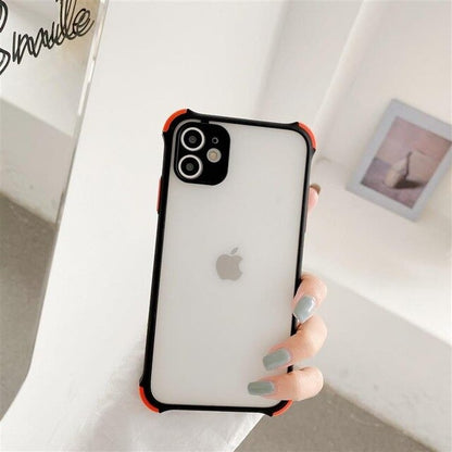 Coque transparente mate anti-chute pour iPhone