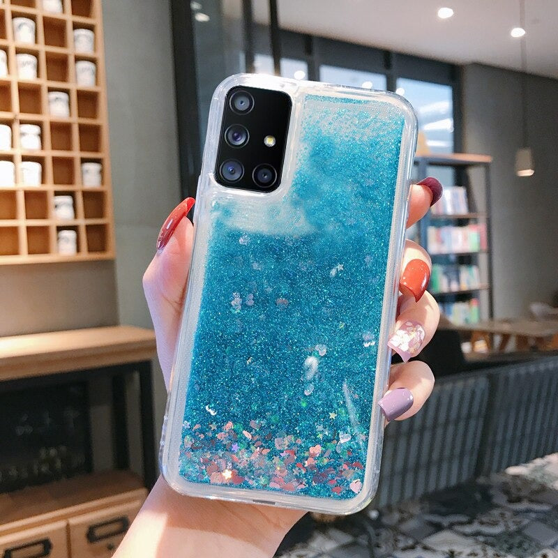 Coque du titre d'albume avec liquide paillettes pour Samsung