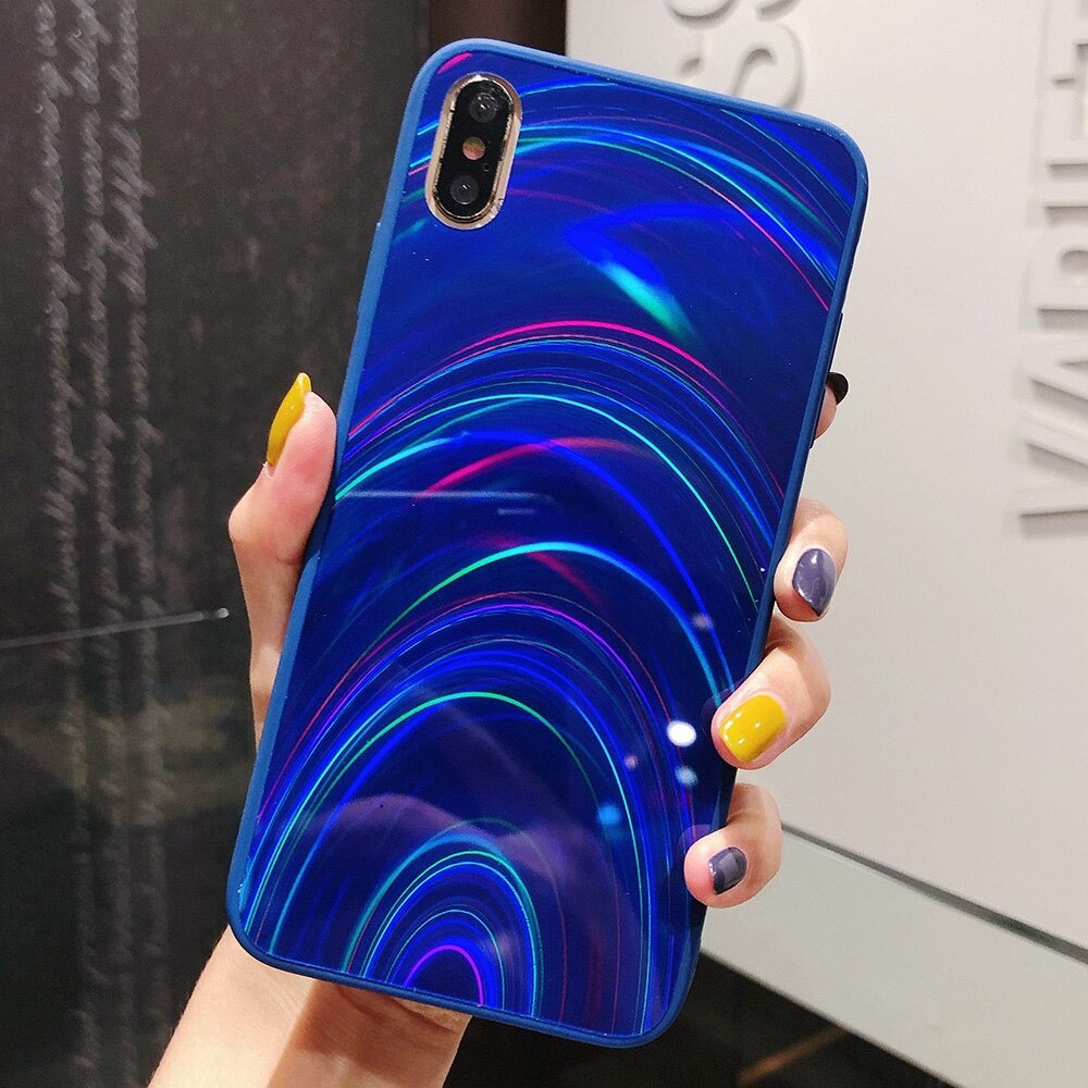 Coque silicone de luxe Arc-En-Ciel pour iPhone