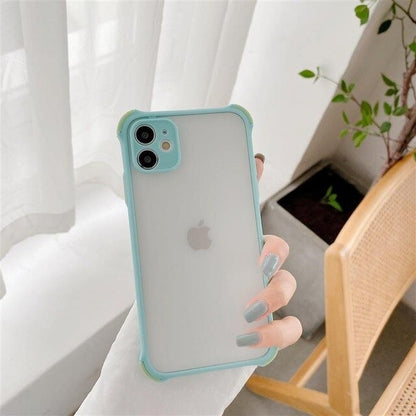 Coque transparente mate anti-chute pour iPhone