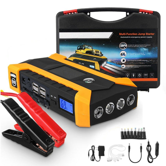 Booster batterie de voiture multifonctions - 89800mAh 12V 4USB 600A Jump Starter 