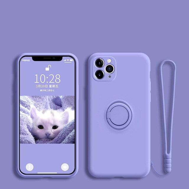 Coque silicone mate avec support pour samsung
