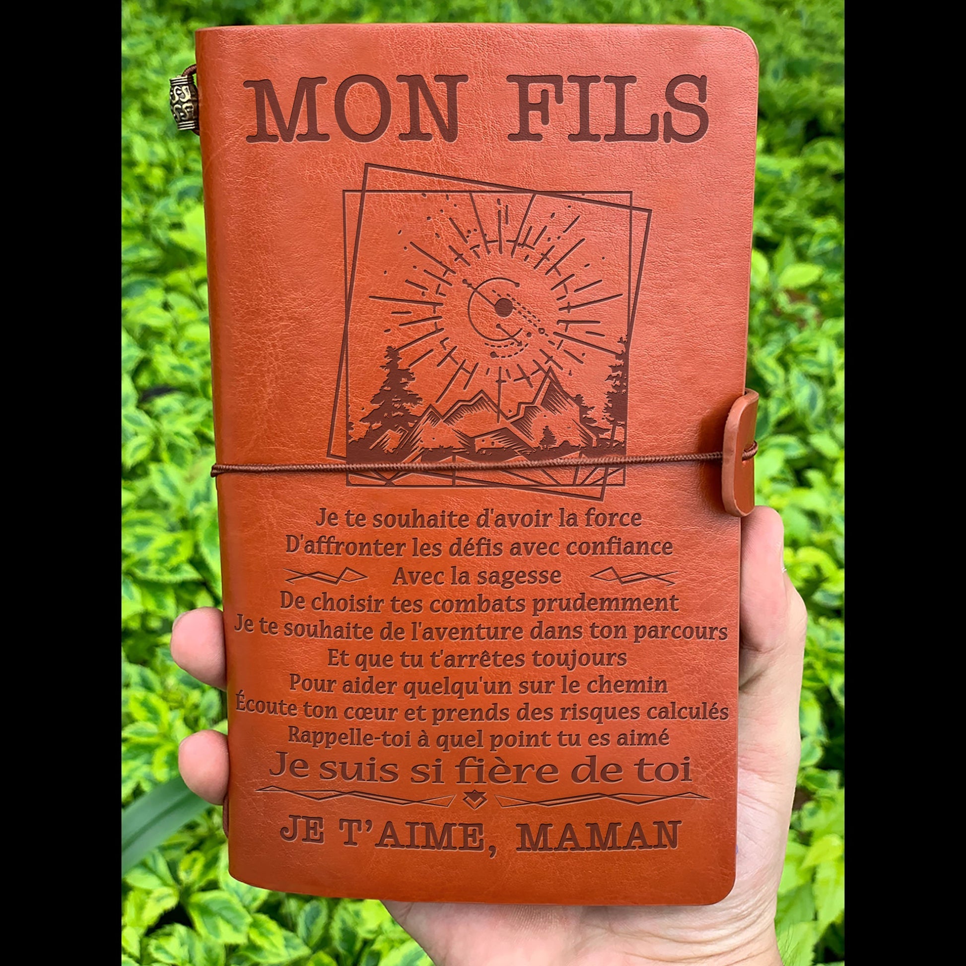 À Mon Fils - Maman - Fière de toi - cadeau personalisé - Journal Vintage Agenda 
