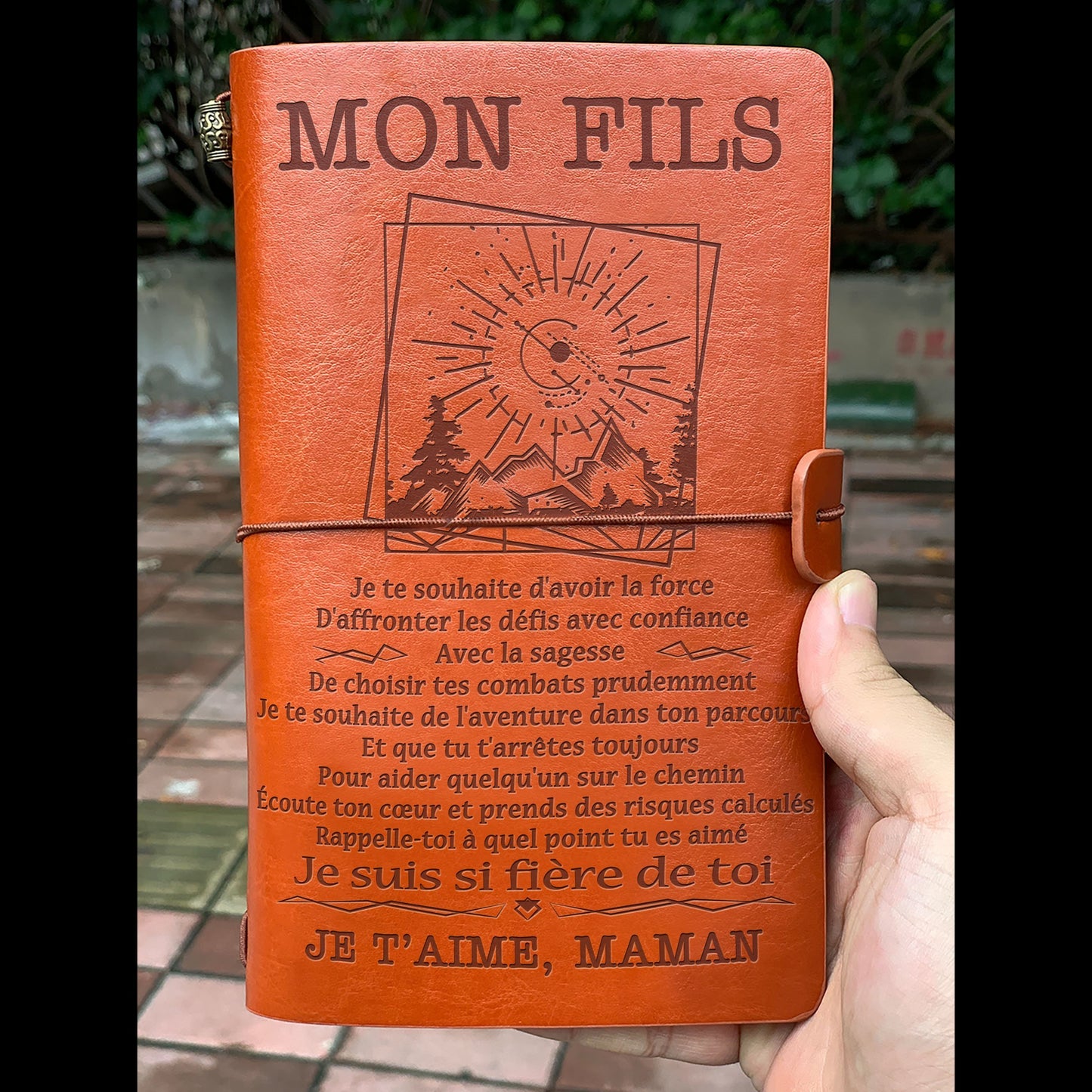 À Mon Fils - Maman - Fière de toi - cadeau personalisé - Journal Vintage Agenda 