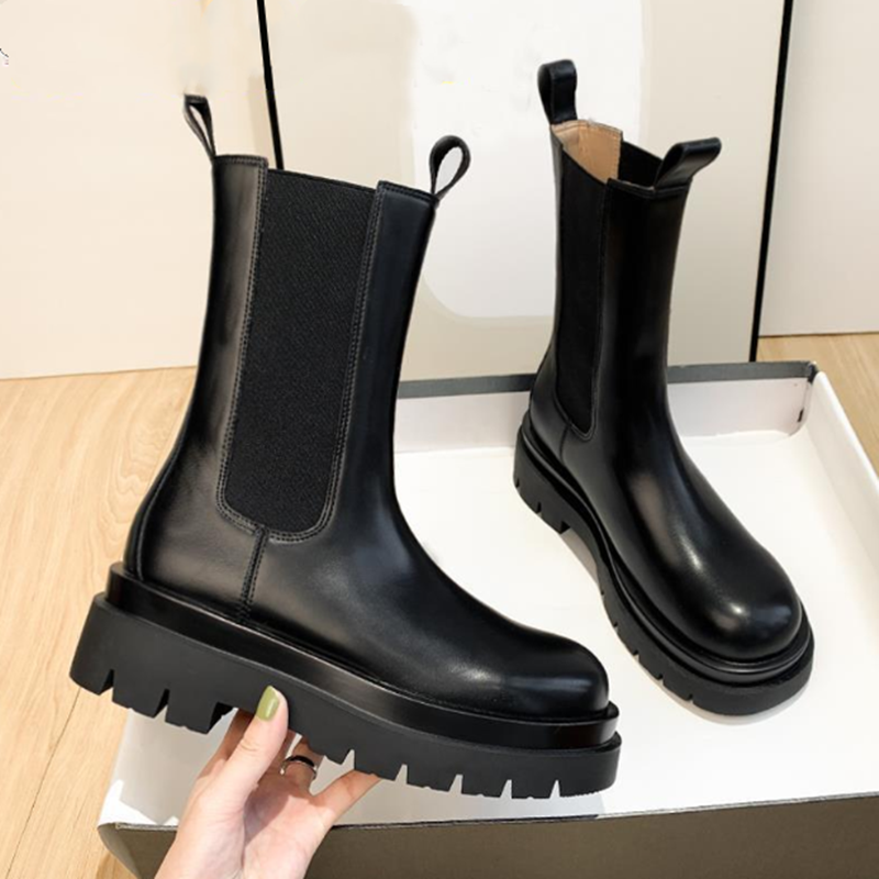 Bottes en Cuir mi-Mollet pour femmes