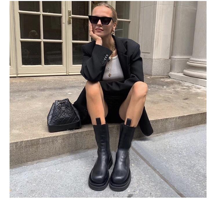 Bottes en Cuir mi-Mollet pour femmes