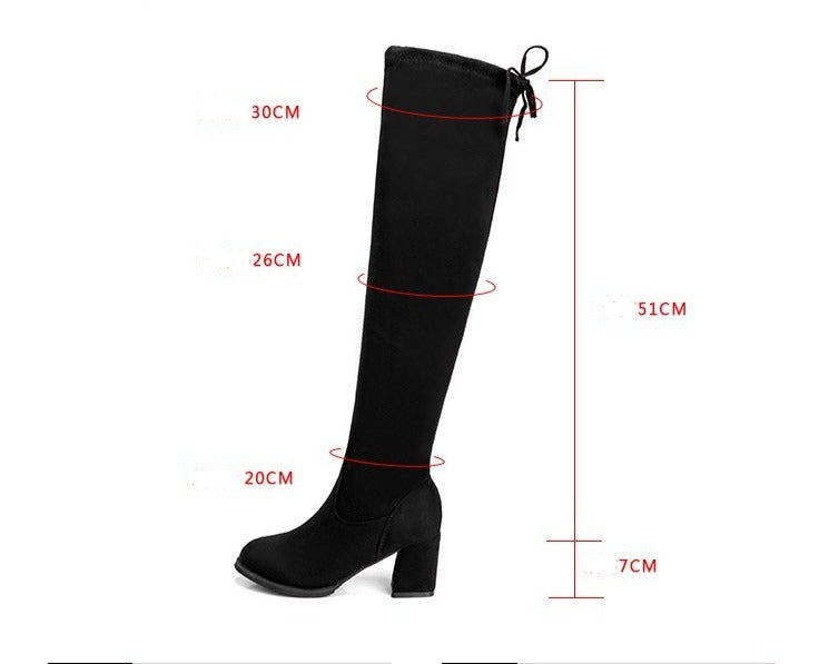 Bottes hauteur genou en suédine pour femmes