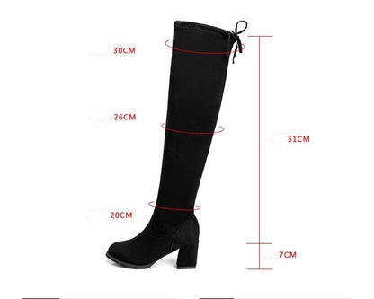 Bottes hauteur genou en suédine pour femmes