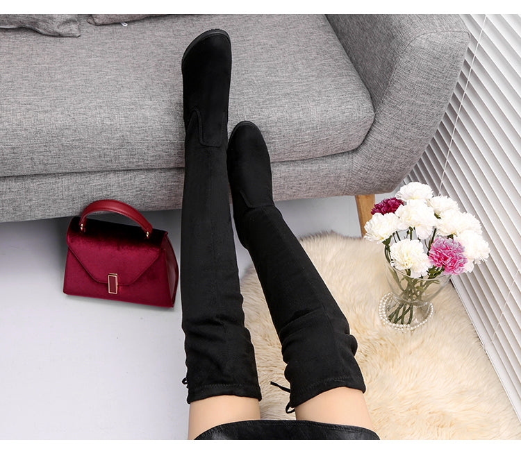 Bottes hauteur genou en suédine pour femmes