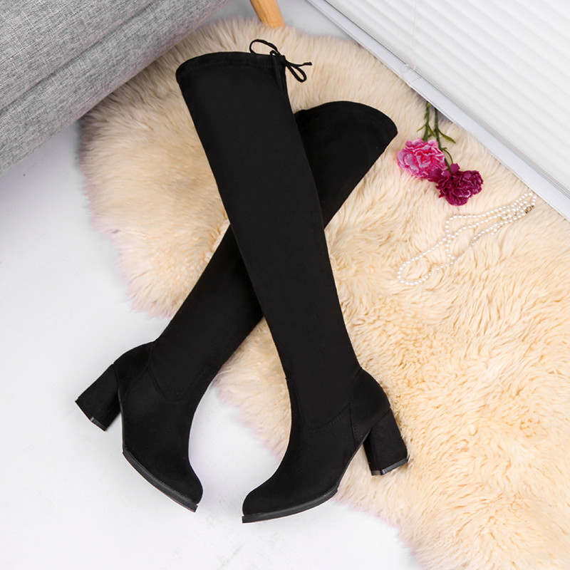 Bottes hauteur genou en suédine pour femmes