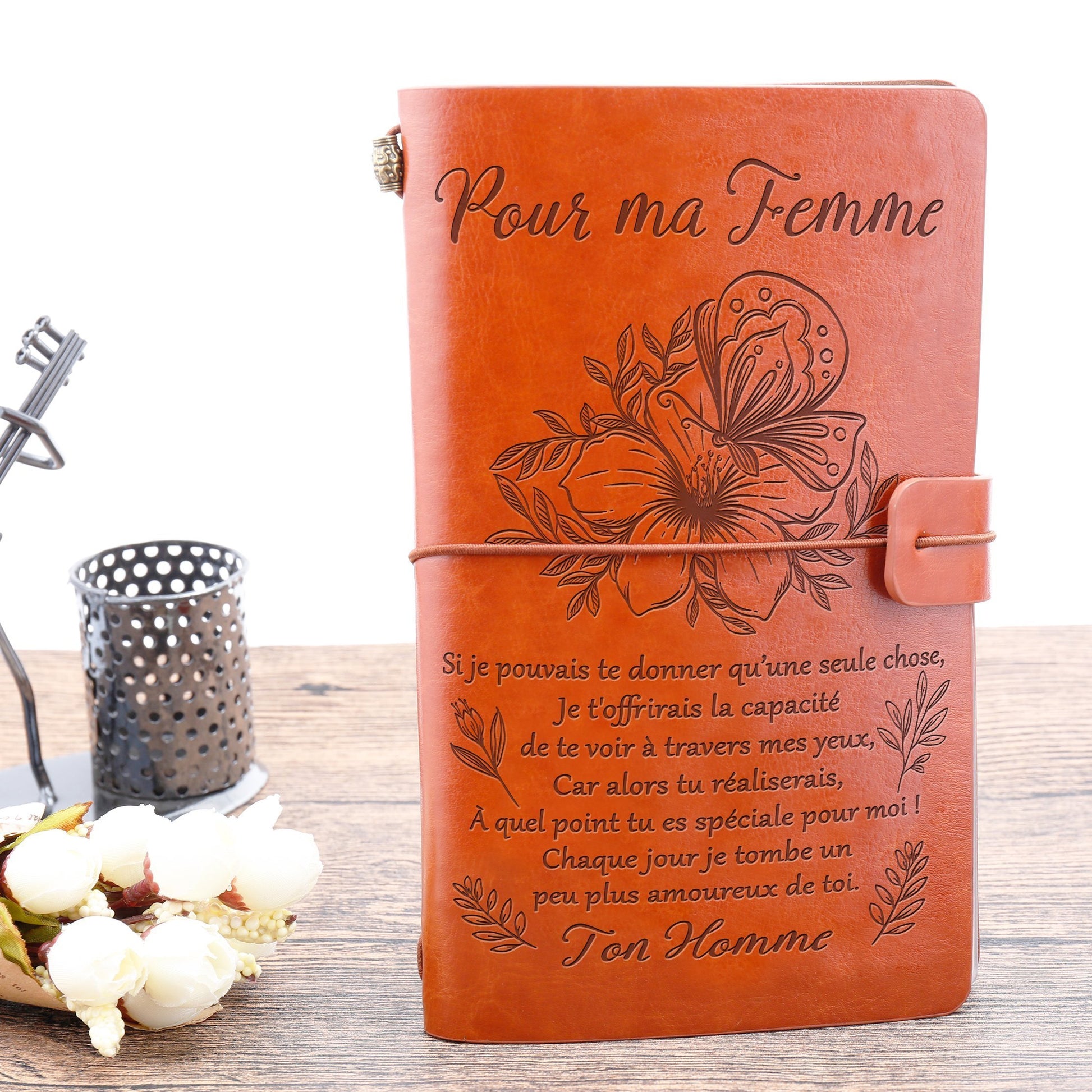 Pour ma femme- amoureux de toi - Cadeau Personnalisé - Journal vintage 