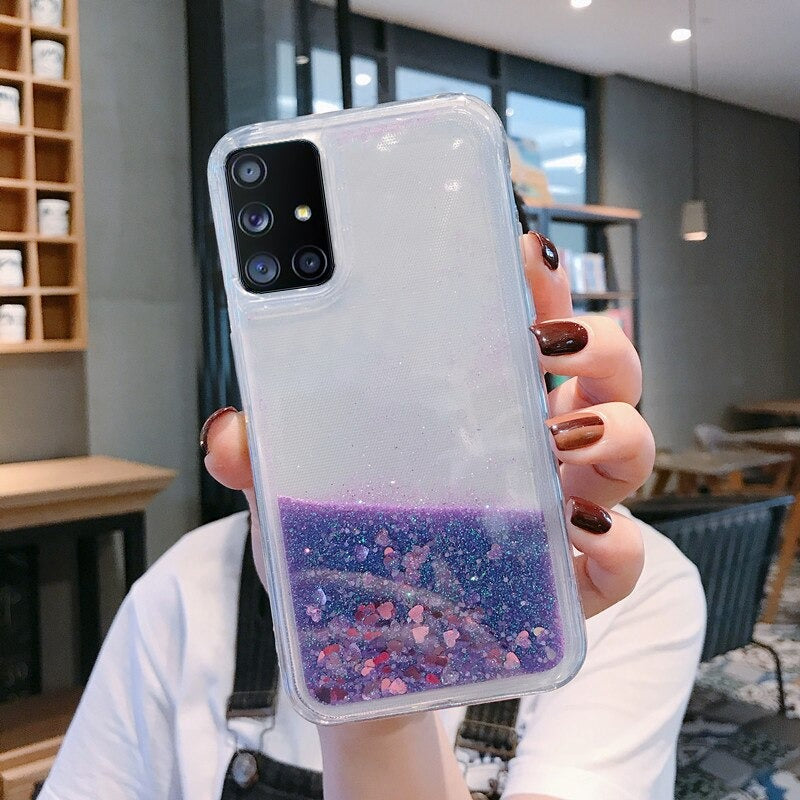 Coque du titre d'albume avec liquide paillettes pour Samsung