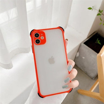 Coque transparente mate anti-chute pour iPhone