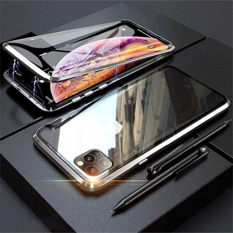 Funda de adsorción magnética de doble cara para iPhone