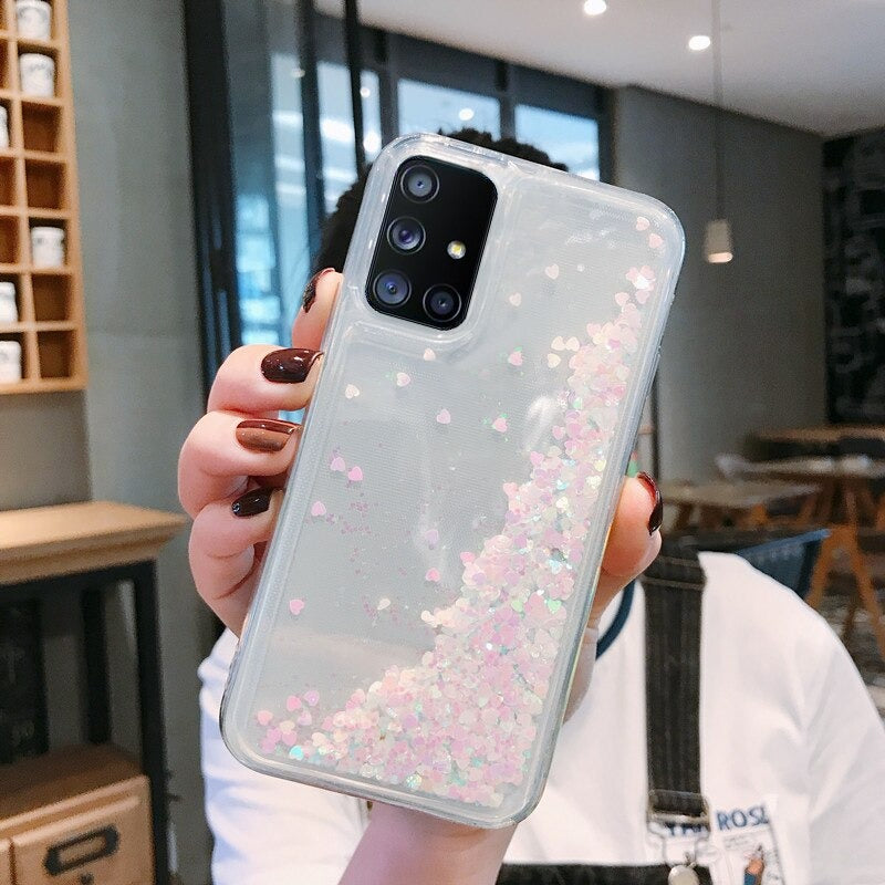 Coque du titre d'albume avec liquide paillettes pour Samsung