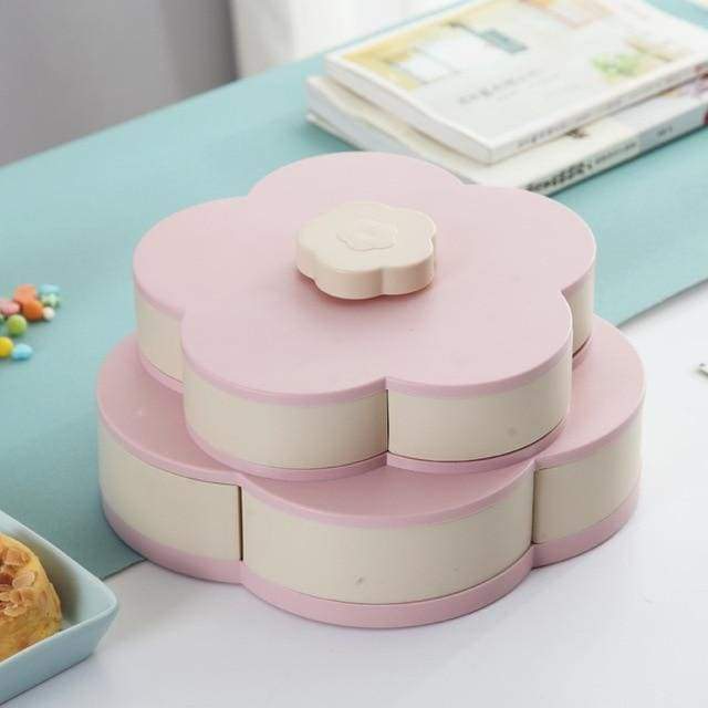 Box Organizer -Boîte de rangement fleur - 2 étages / Rose - Storage Boxes & Bins
