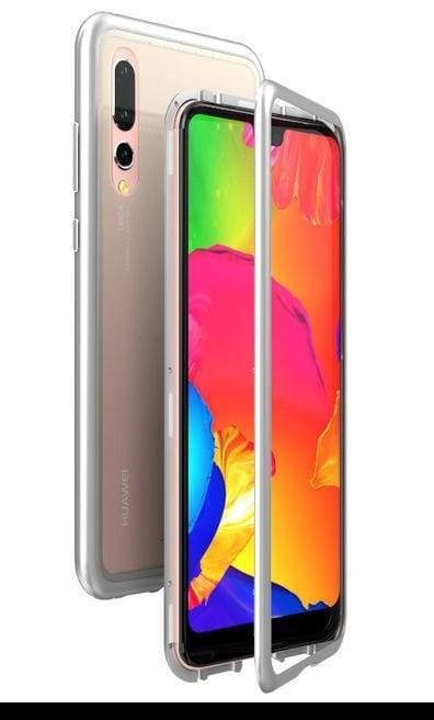 COQUE À ADSORPTION MAGNÉTIQUE SUPER RÉSISTANTE POUR HUAWEI - P20 / Argent arrière transparent - Fitted Cases