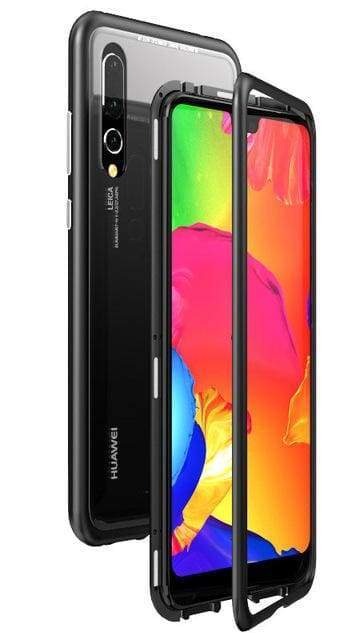 COQUE À ADSORPTION MAGNÉTIQUE SUPER RÉSISTANTE POUR HUAWEI - P20 / Noir arrière transparent - Fitted Cases