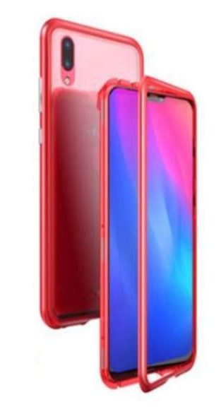 COQUE À ADSORPTION MAGNÉTIQUE SUPER RÉSISTANTE POUR HUAWEI - P20 / Rouge arrière transparent - Fitted Cases