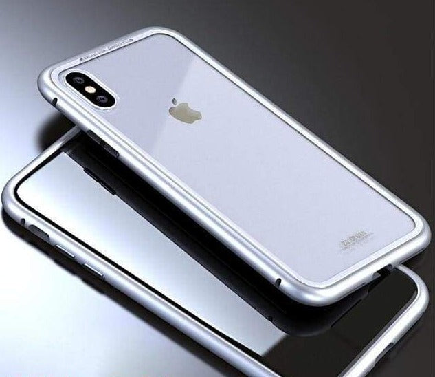 Coque à Adsorption Magnétique Super Résistante Pour iPhone XS XS Max & XR - iPhone XS Max / Argent arrière-transparent