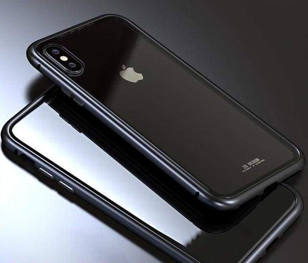 Coque à Adsorption Magnétique Super Résistante Pour iPhone XS XS Max & XR - iPhone XS Max / Noir arrière-transparent