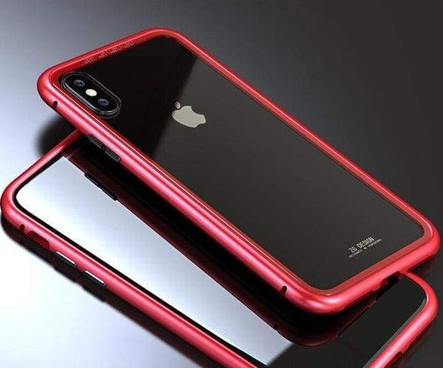 Coque à Adsorption Magnétique Super Résistante Pour iPhone XS XS Max & XR - iPhone XS Max / Rouge arrière-transparent
