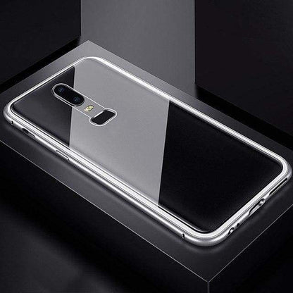 Coque à Adsorption Magnétique Super Résistante Pour One Plus - Oneplus 6 / Argent-arriere transparent - Équipée Cas