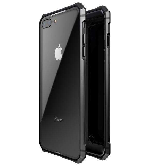 Coque Antichoc en verre trempé 9H très haute protection Pour iPhone - iPhone 7 / Noir