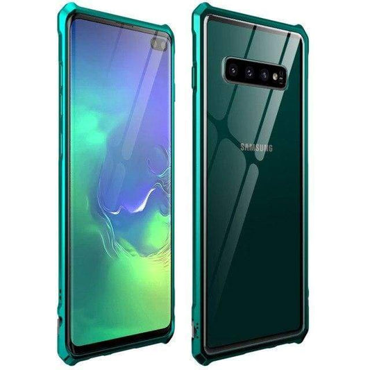 Coque Antichoc en verre trempé 9H très haute protection Pour Samsung S10 S10+ S10 Lite - Samsung S10 / Vert