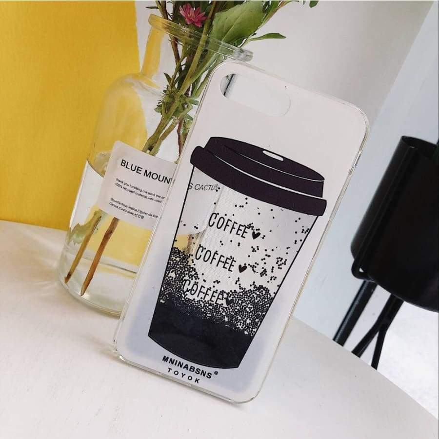 Coque avec liquide Café très drôle Pour Samsung et iPhone - Équipée Cas