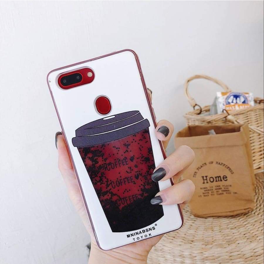 Coque avec liquide Café très drôle Pour Samsung et iPhone - Équipée Cas
