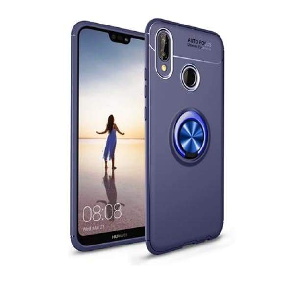 Coque avec Support Bague Magnétique pour Huawei - P20 / Bleu - Fitted Cases