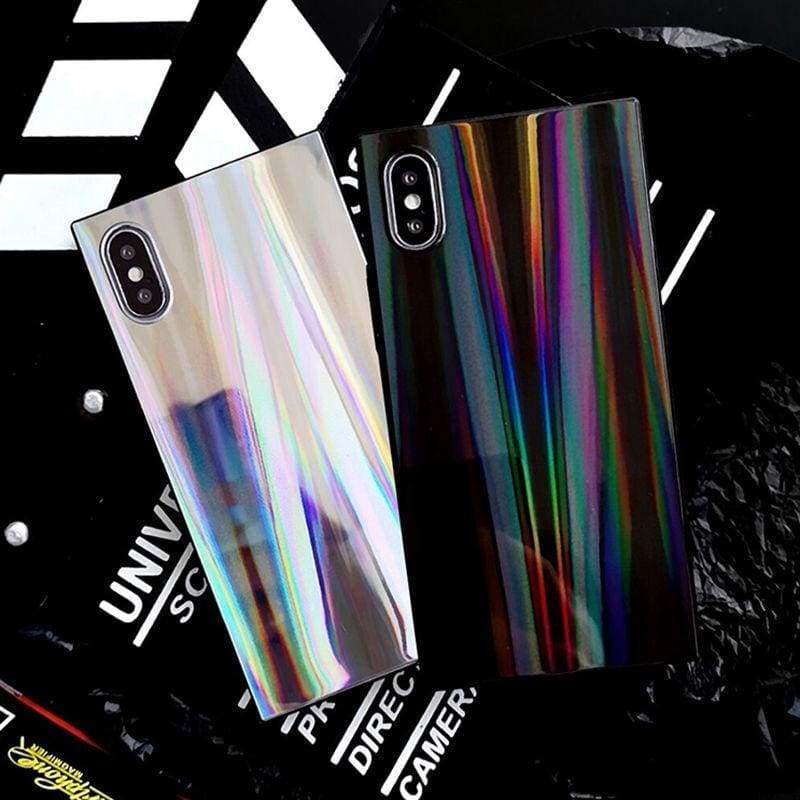 Coque carré Arc-En-Ciel Brillant Coloré Pour iPhone - Coques