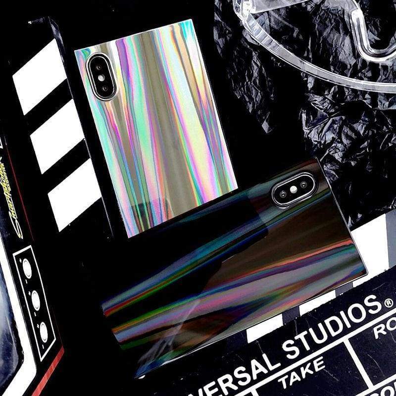 Coque carré Arc-En-Ciel Brillant Coloré Pour iPhone - Coques