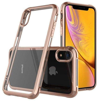Coque de luxe en chrome transparent haute protection pour iPhone - iPhone X / Doré